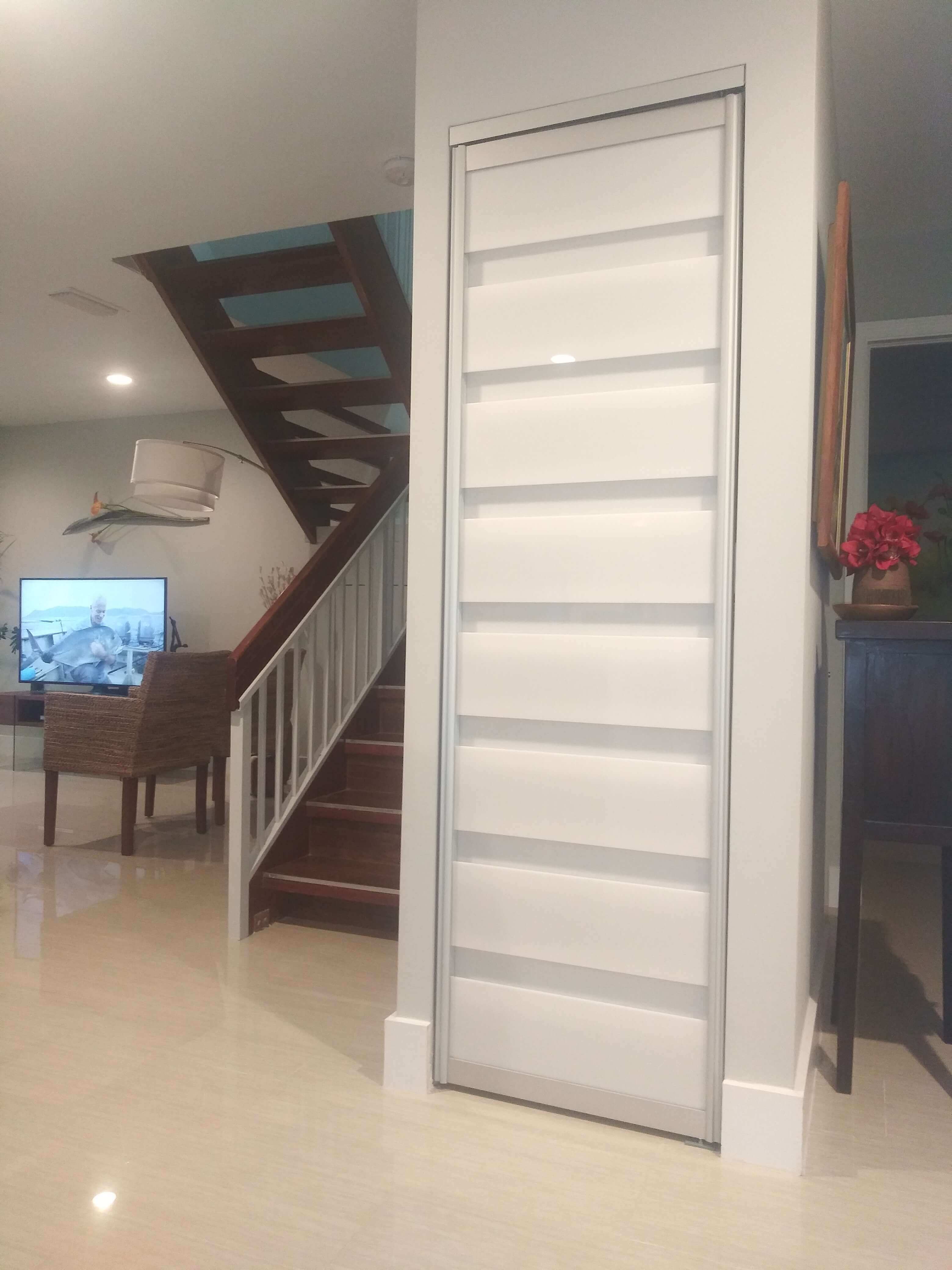 AC doors Bifold Custom made with White Glass Air Conditioning Doors
