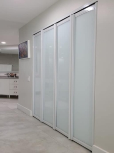 BF15 - Double Bifold Door White Glass White Frame