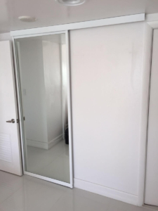 WS-10 Wall Hanging Mirror Glass White Frame