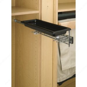14" Pull-Out Tie and Belt Organizer with 20 Hooks and Multi-Use Tray
