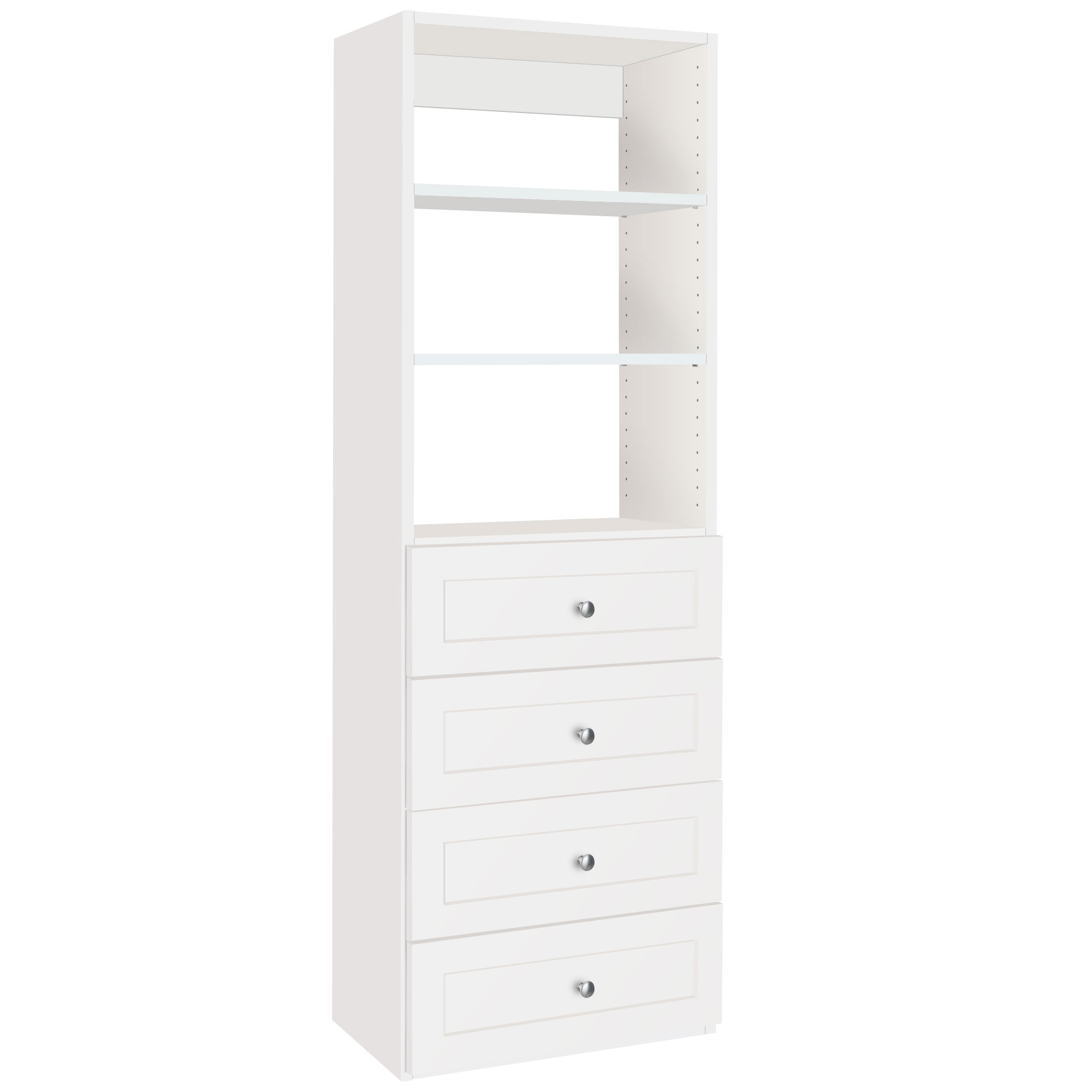 Closet Accessories VISTA 4 DRAWER SHELF CLOSET TOWER decocloset