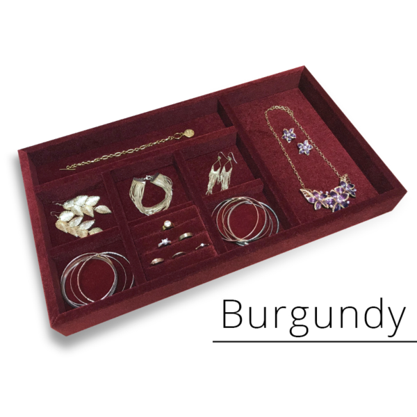 burgundy jewelry storage tray
