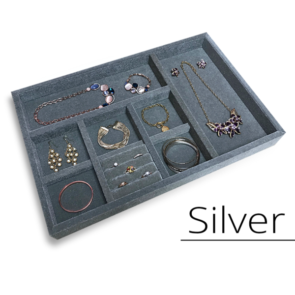 silver jewelry storage tray