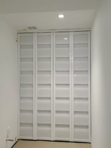 ACBF-11 – AC Double Bifold Door – White Acrylic – White Frame