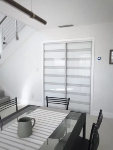 ACSD- 09- AC Two Panels Sliding Door – White Glass – Silver Frame